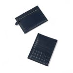 BV визитница молния сзади ягненок синяя