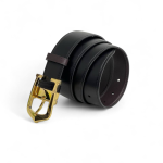 Cartier ремень черная гладкая кожа фирменная золотая пряжка Cartier