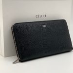 CELINE кошелек зернистая кожа на молнии черный
