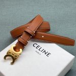CELINE ремень коричневый кожа пряжка золото