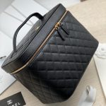 CHANEL клатч VANITY зернистая черная кожа в клетку