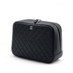 CHANEL косметичка  25 см икра  черная серебро