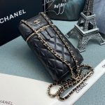 CHANEL мини-сумка чехол для телефона в клетку черная тубус прямоугольный