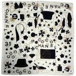 CHANEL платок кашемир и шелк белый