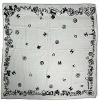 CHANEL платок кашемир и шелк белый