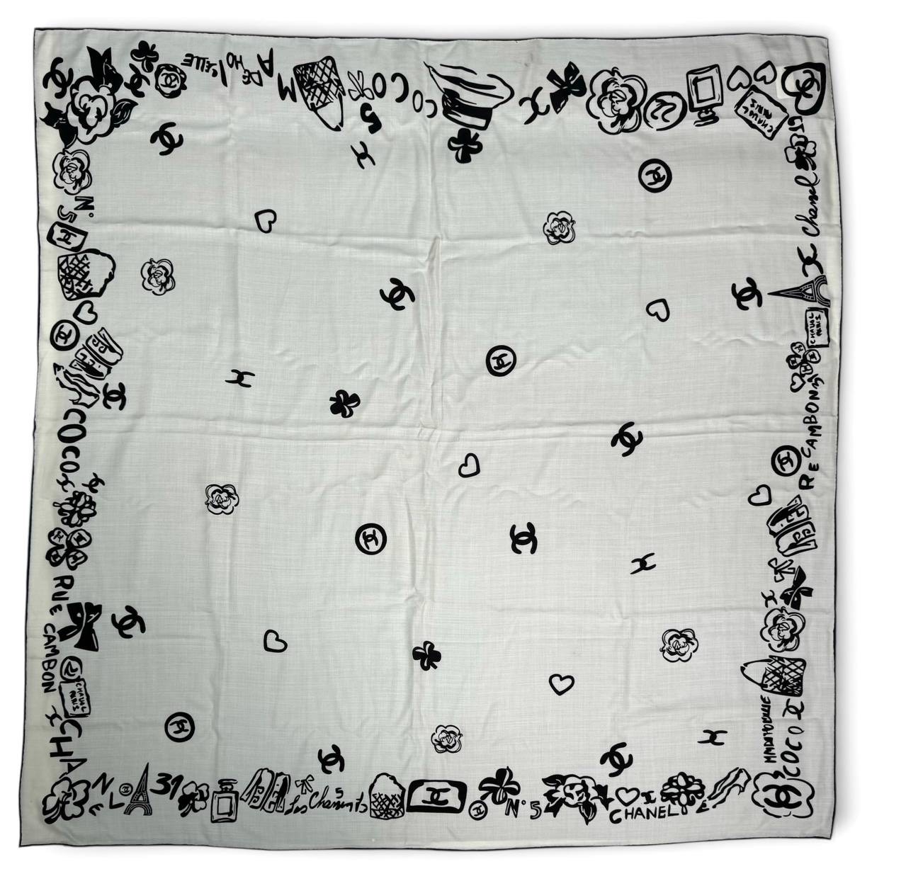chanel-platok-kashemir-i-shelk-belyj-5.jpg CHANEL платок кашемир и шелк белый — изображение 1