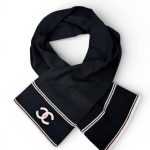 CHANEL шарф вязаный кашемир черный