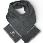 CHANEL шарф вязаный кашемир серый