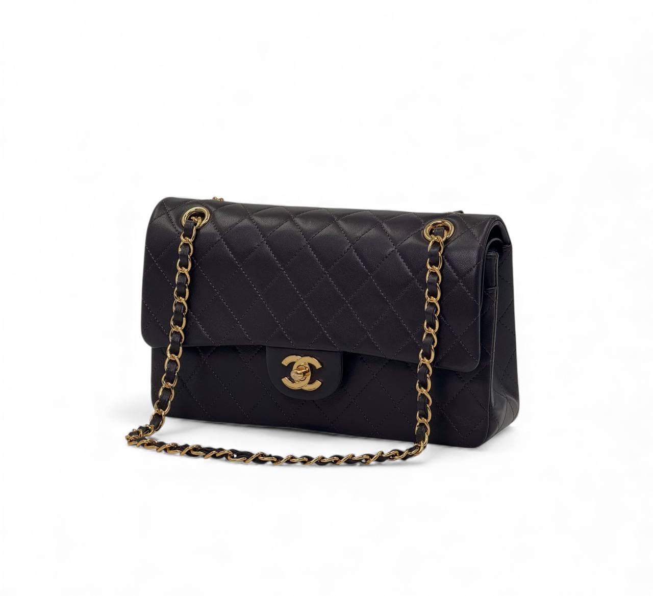 chanel-sumka-2-55-gladkaya-kozha-v-kletku-25-sm-fioletovaya-zoloto.jpg CHANEL сумка 2.55 гладкая кожа в клетку 25 см фиолетовая золото — изображение 1