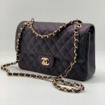 CHANEL сумка 2.55 кожа Caviar в клетку 25 см сиреневая фурнитура золото