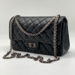 CHANEL сумка 2.55 жеваная кожа в клетку 24 см черная фурнитура винтаж