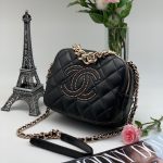 CHANEL сумка Camera квадратная гладкая кожа в клетку черная фурнитура золото