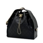 CHANEL сумка Hobo кожа икра черная золото