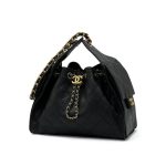 CHANEL сумка Hobo кожа икра черная золото