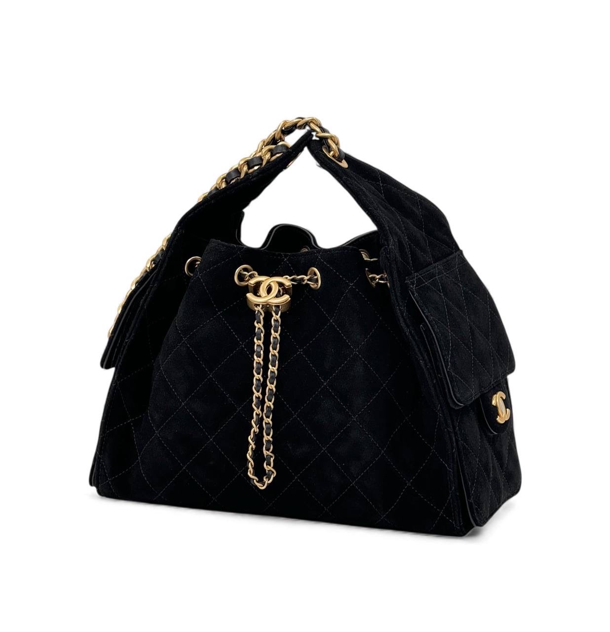 chanel-sumka-hobo-zamsha-chernaya-zoloto.jpg CHANEL сумка Hobo замша черная золото — изображение 1