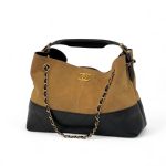 CHANEL сумка Shopping замша бежевая и кожа