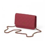 CHANEL сумка Woc кожа икра в клетку фуксия золото