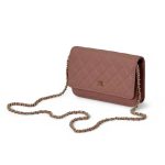 CHANEL сумка Woc кожа икра в клетку розовая золото