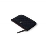 CHANEL визитница кожа икра на молнии в клетку черная серебро