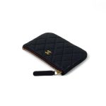 CHANEL визитница кожа икра на молнии в клетку черная золото