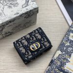 DIOR кошелек складной канва буквы синий