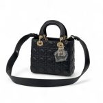 DIOR Lady 20 см черная кожа золото