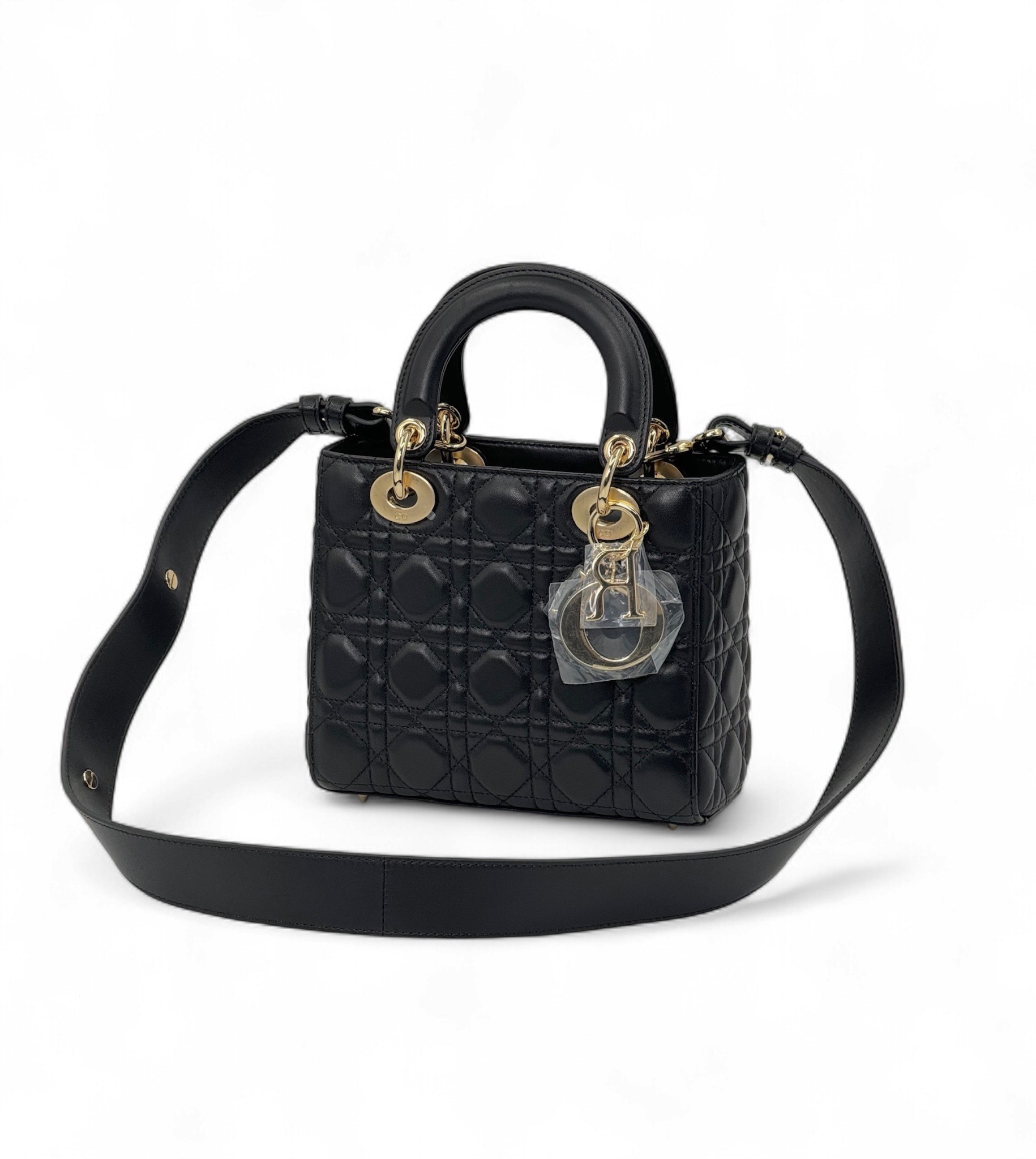 dior-lady-20-sm-chernaya-kozha-zoloto.jpg DIOR Lady 20 см черная кожа золото — изображение 1