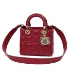 DIOR Lady 20 см красная кожа золото