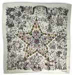 DIOR платок кашемир и шелк 140х140 белый