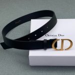 DIOR ремень черный широкий с золотой пряжкой лого CD