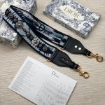 DIOR ремень для сумки бархат с чеканкой синий атлас Christian