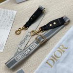 DIOR ремень для сумки текстиль белый с серой полосой тонкий