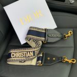 DIOR ремень для сумки текстиль синяя полоса