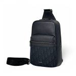 DIOR слинг кожа с синим текстилем в жакарде