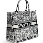 DIOR сумка Book Tote текстиль 42 см черно-белая Париж