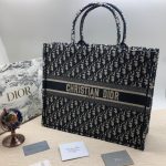 DIOR сумка Book Tote текстиль монограмма большая синяя