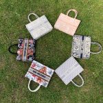 DIOR сумка Book Tote текстиль монограмма маленькая серая
