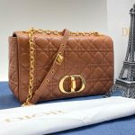 DIOR сумка CARO большая коричневая фурнитура золото