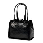 DIOR сумка шопер черная меховая