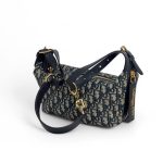 DIOR сумка-слинг текстиль монограмма синяя золото