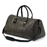 GOYARD дорожная сумка канва с кожаными ручками и ремнем черного цвета