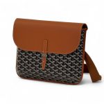 Goyard мессенджер с клапаном из канвы в монограмму коричневый