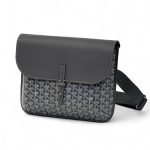 Goyard мессенджер с клапаном из канвы в монограмму серый