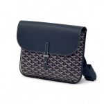 Goyard мессенджер с клапаном из канвы в монограмму синий
