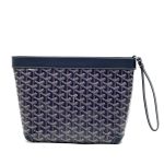 Goyard несессер из канвы в монограмму синий