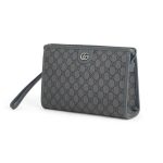 GUCCI борсетка синяя из канвы в монограмму