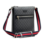 GUCCI мессенджер канва в серой монограмме с боковым карманом на молнии