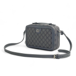 GUCCI мессенджер серый из канвы в монограмму с ручкой сверху