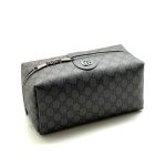 GUCCI несессер темно серый с фирменной монограммой
