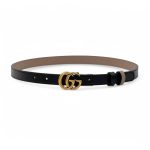 GUCCI ремень 18 мм двухсторонний черно-бежевый гладкая кожа пряжка GG золото